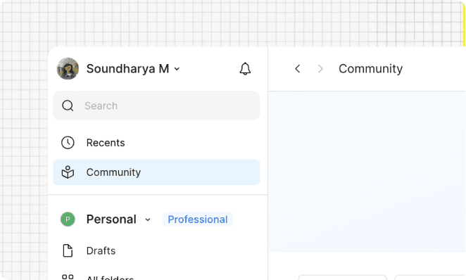 Community tab in the Figma file browser