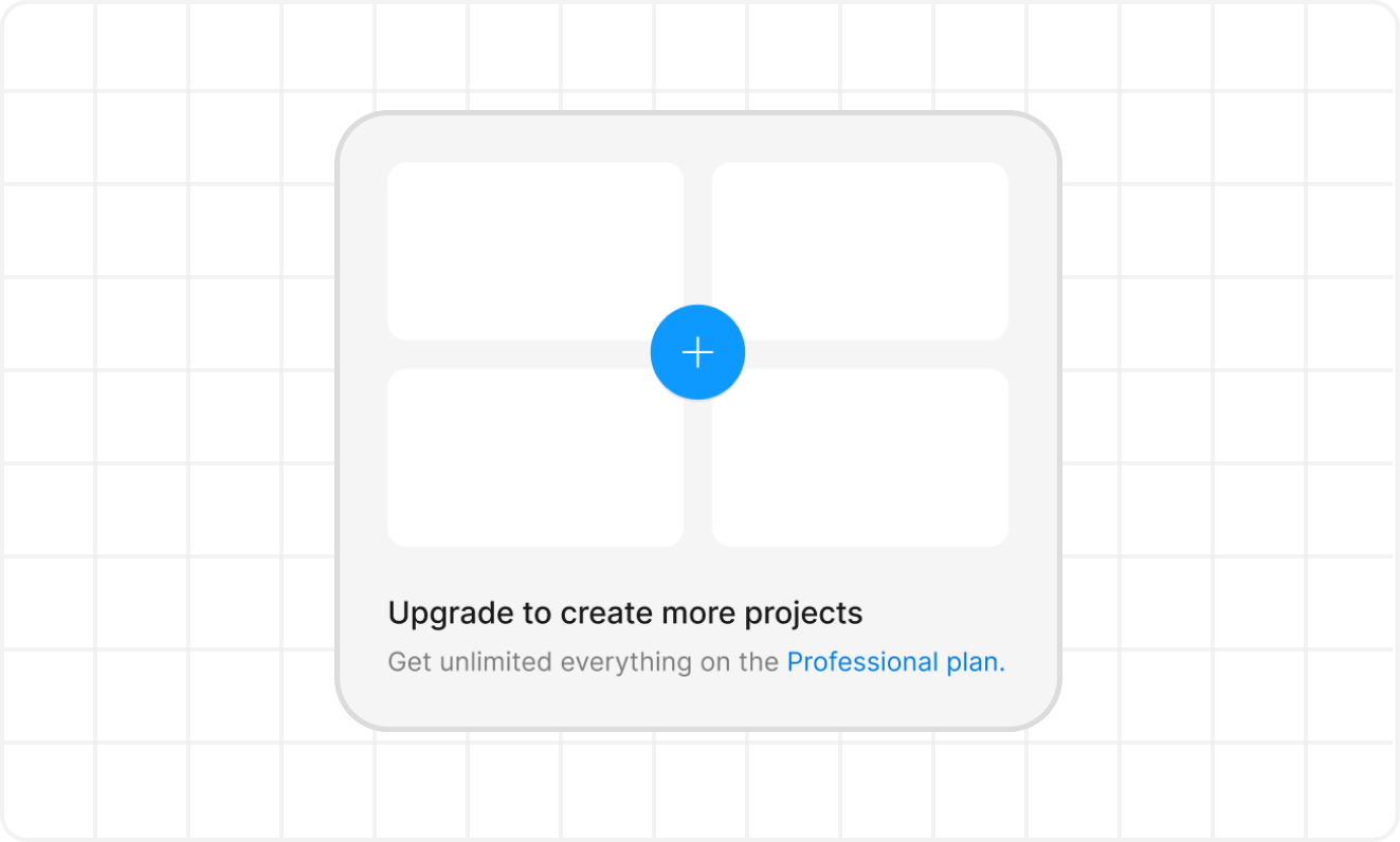 Upgrade prompt to create more projects