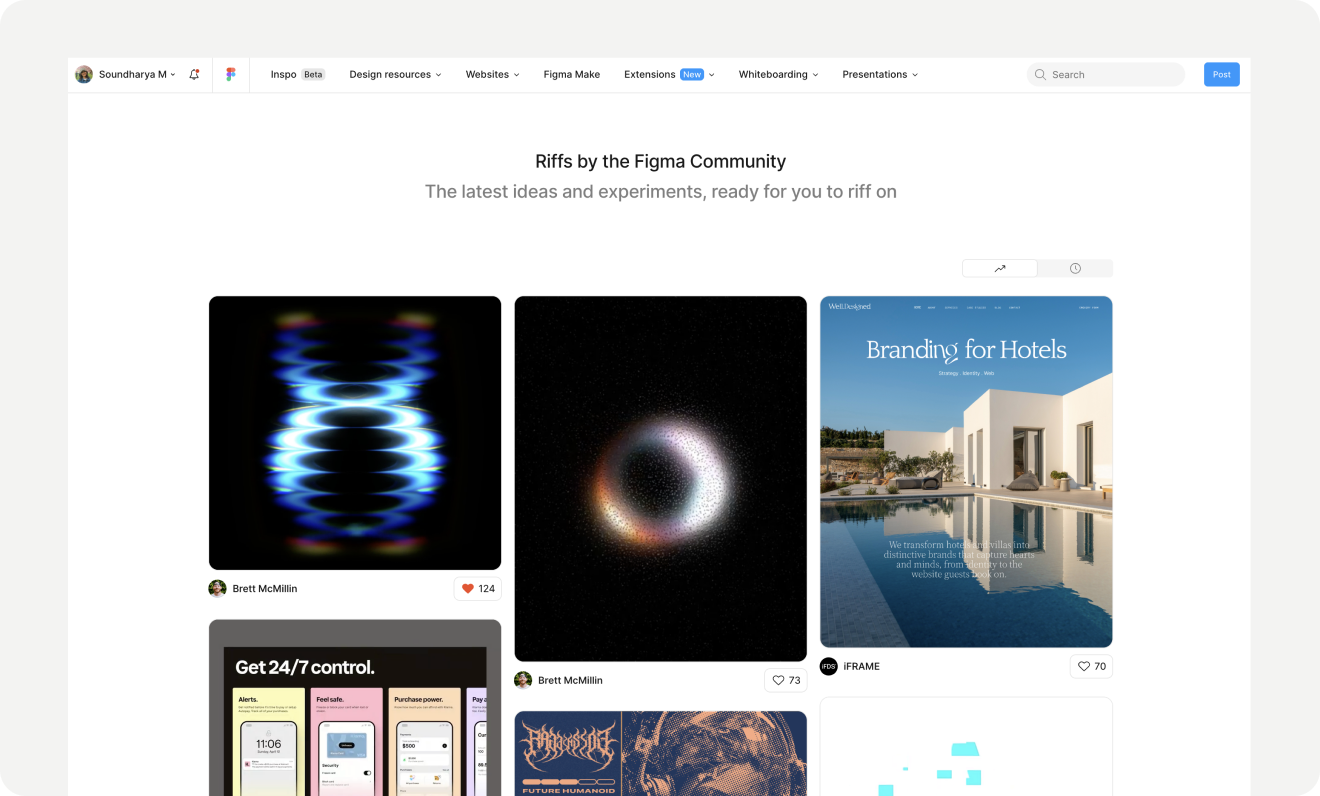 Riffs by the Figma Community, with a grid of collaborative work